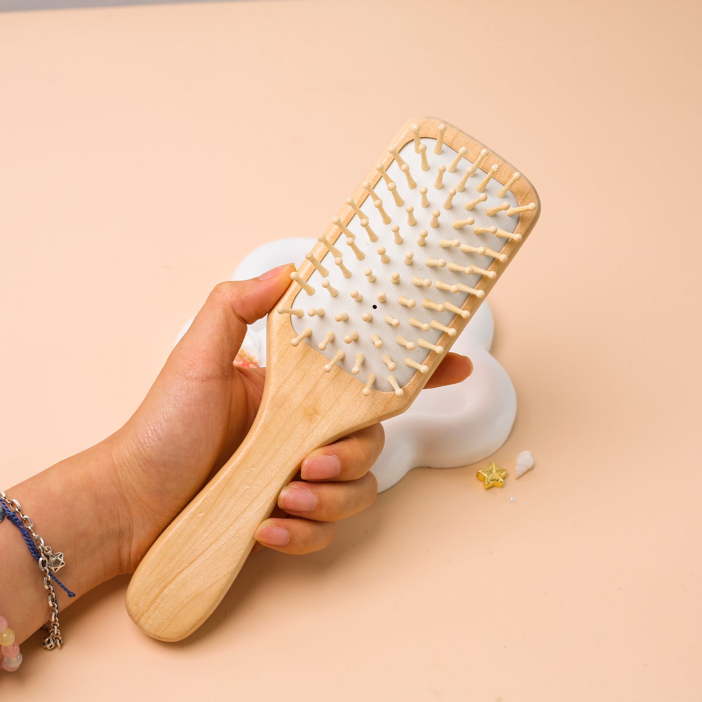 Boho Seashell Hairbrush