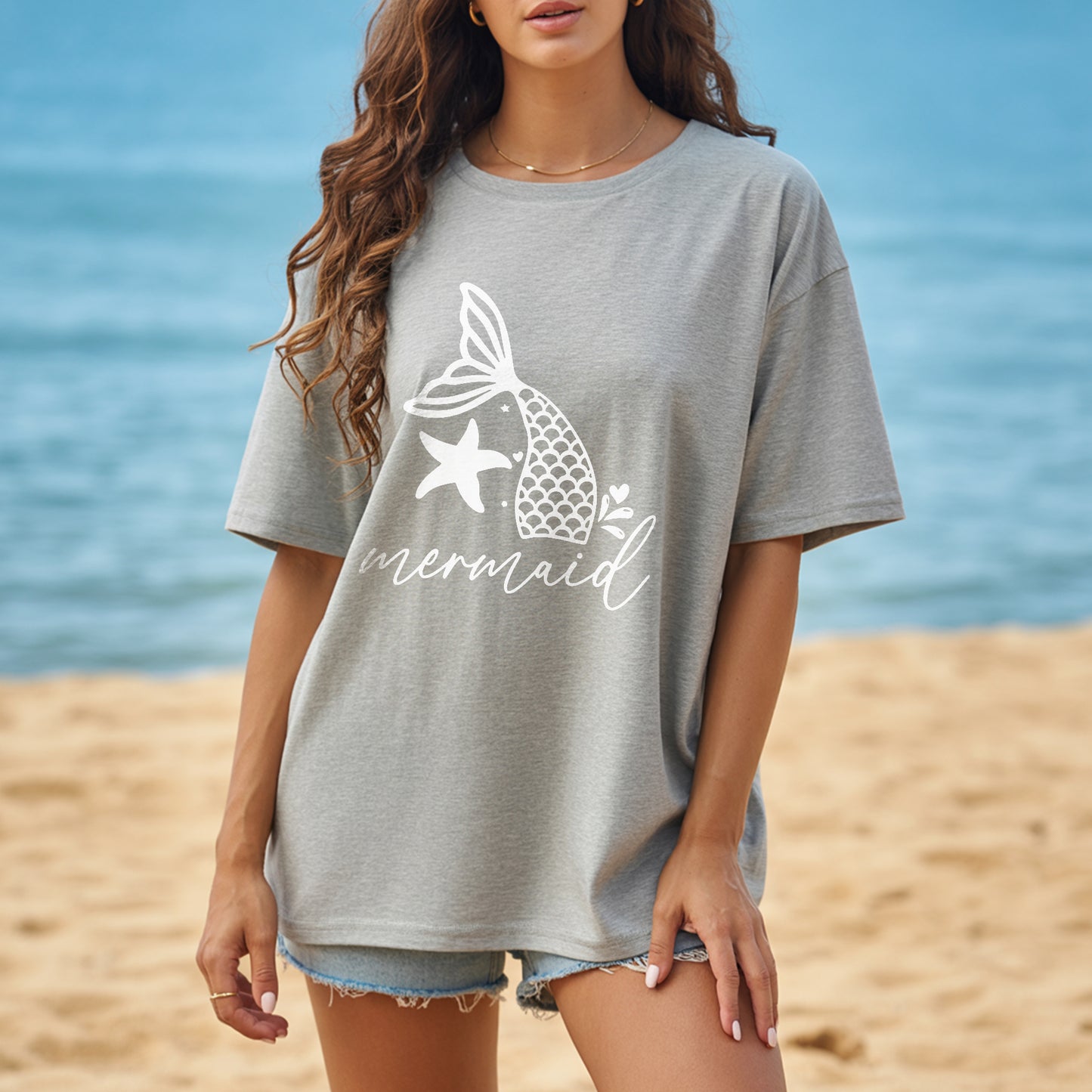 Boho Mermaid Tail T-Shirt - Daily Wear Coastal Style Shirt