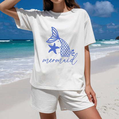 Boho Mermaid Tail T-Shirt - Daily Wear Coastal Style Shirt