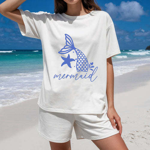 Boho Mermaid Tail T-Shirt - Daily Wear Coastal Style Shirt