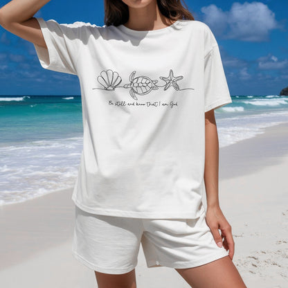 Coastal Shell & Sea Life Graphic T-Shirt
