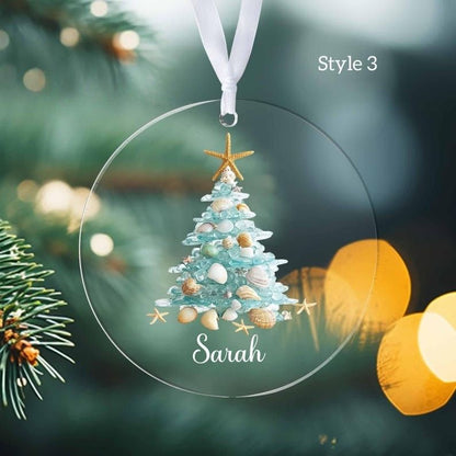 Personalized Coastal Christmas Ornament