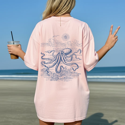 Octopus Ocean T-Shirt – Beachy Aesthetic Tee
