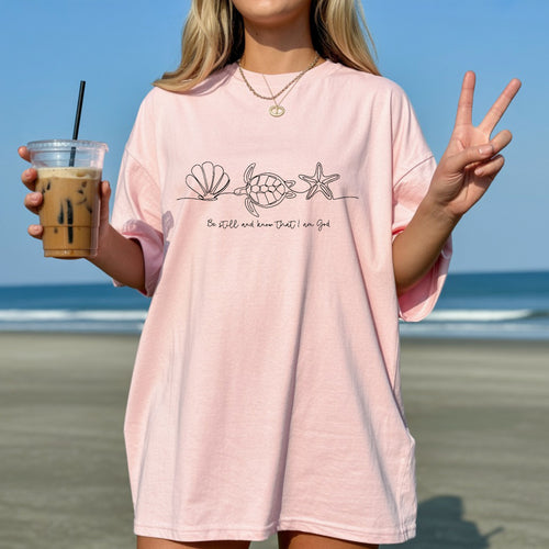 Coastal Shell & Sea Life Graphic T-Shirt