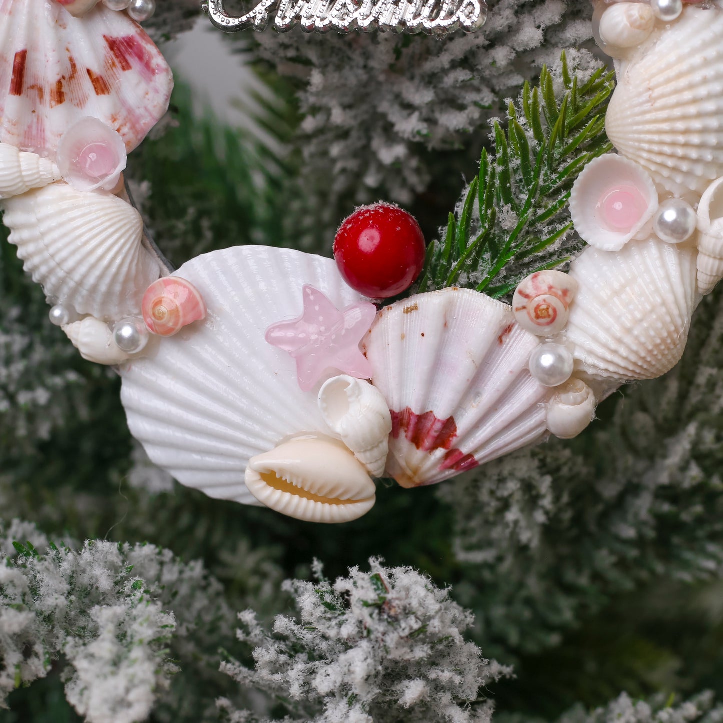 Seashell Christmas Wreath Ornament