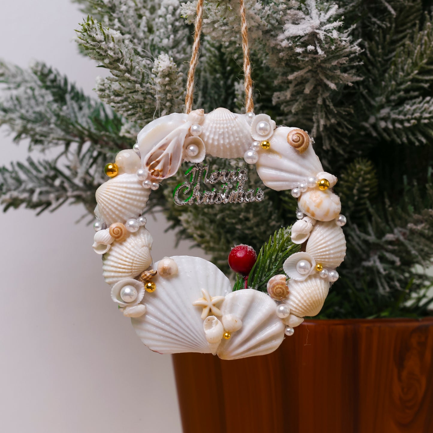 Seashell Christmas Wreath Ornament