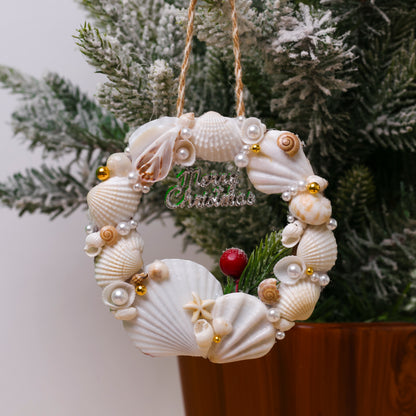 Seashell Christmas Wreath Ornament