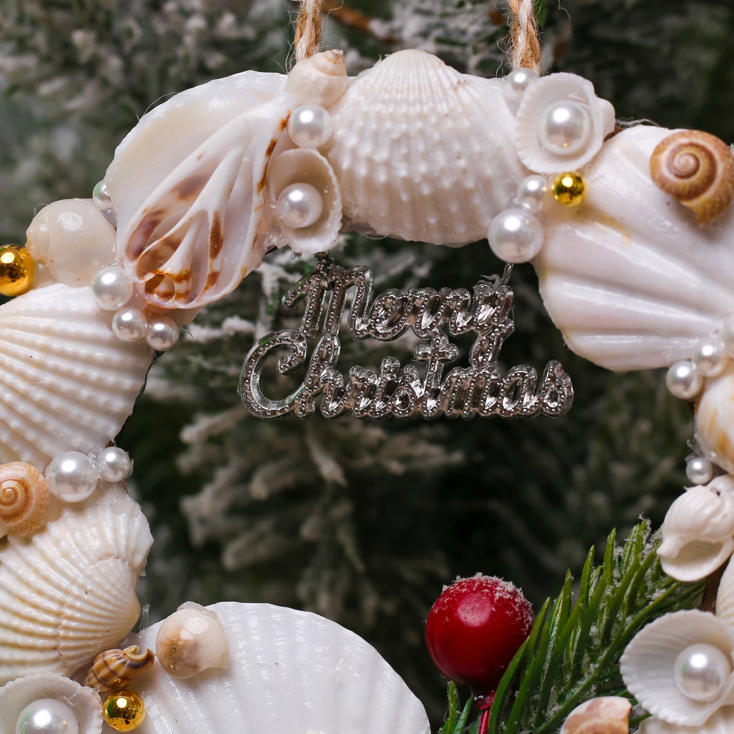 Seashell Christmas Wreath Ornament