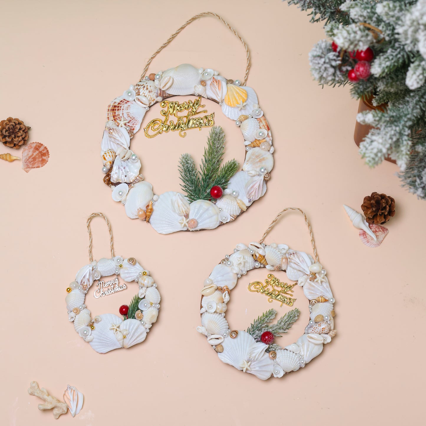 Seashell Christmas Wreath Ornament