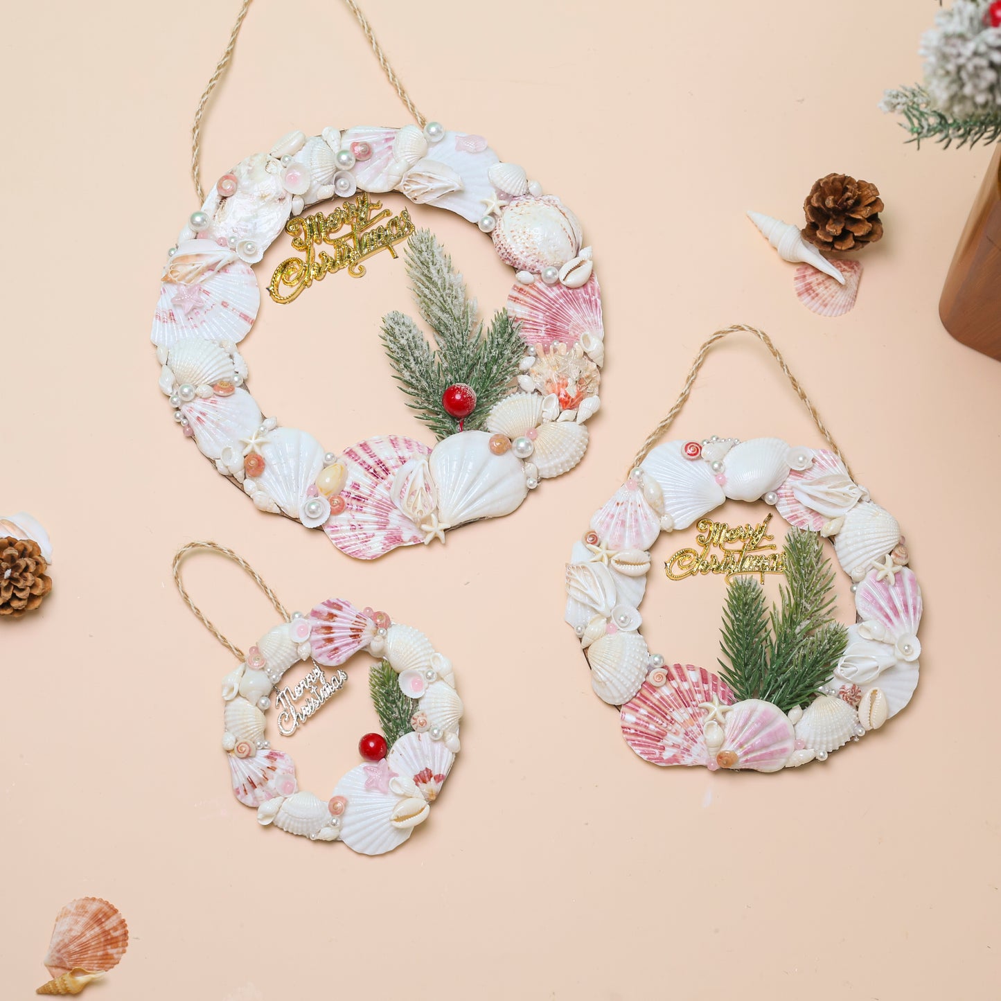 Seashell Christmas Wreath Ornament