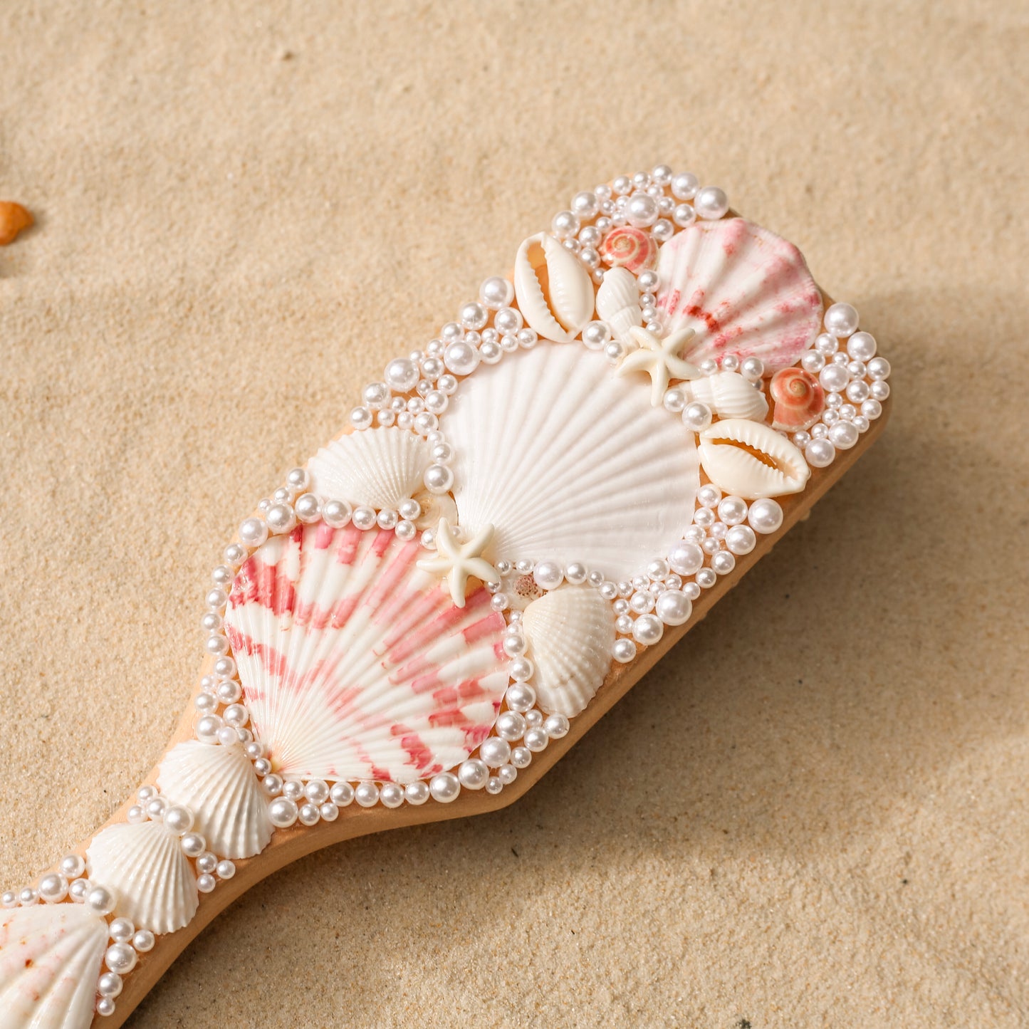 Boho Seashell Hair Brush