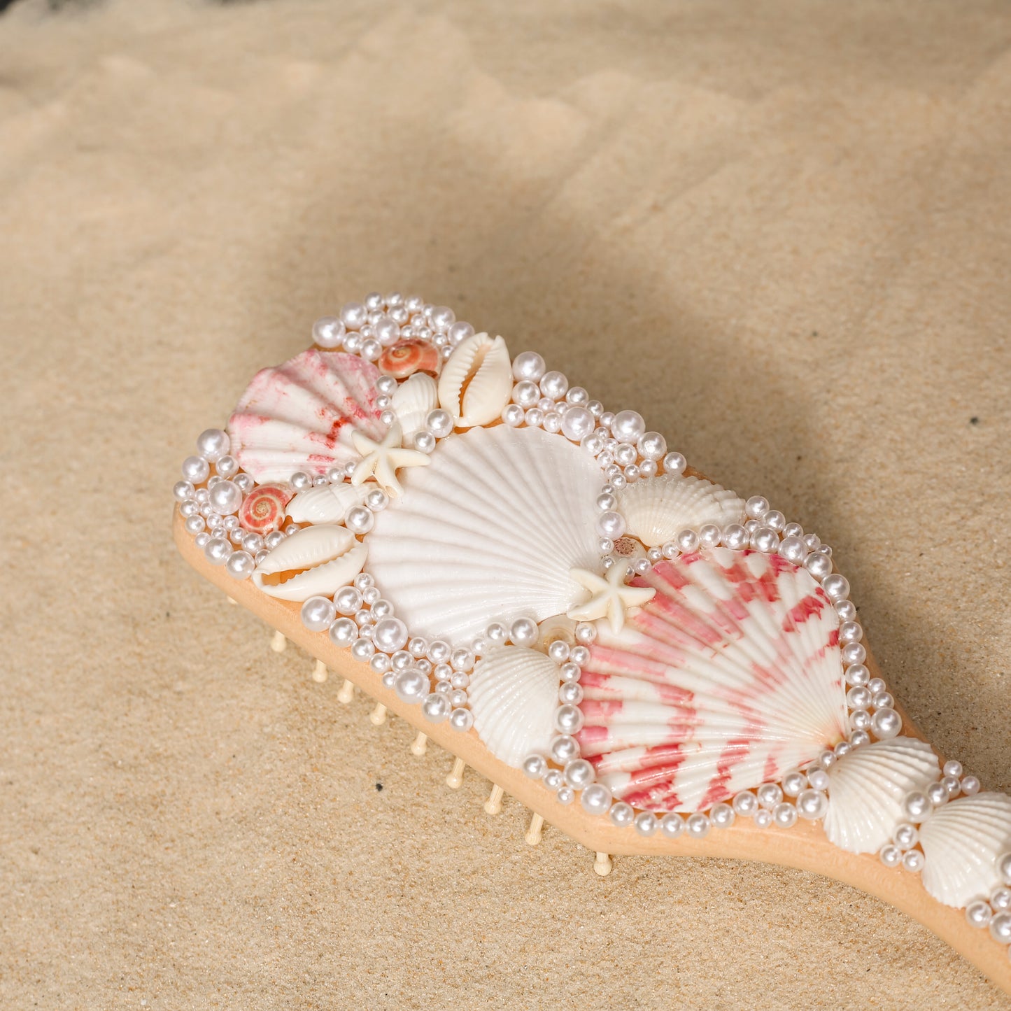 Boho Seashell Hair Brush