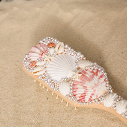 Boho Seashell Hair Brush