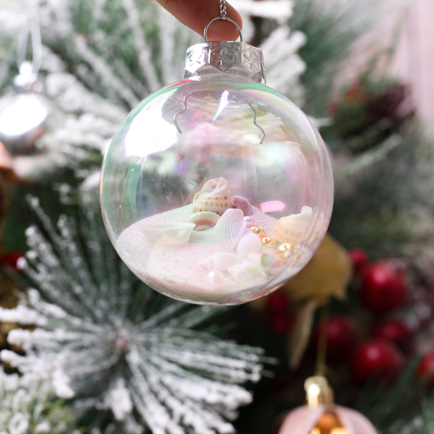 Seashell Beach Globe Ornament