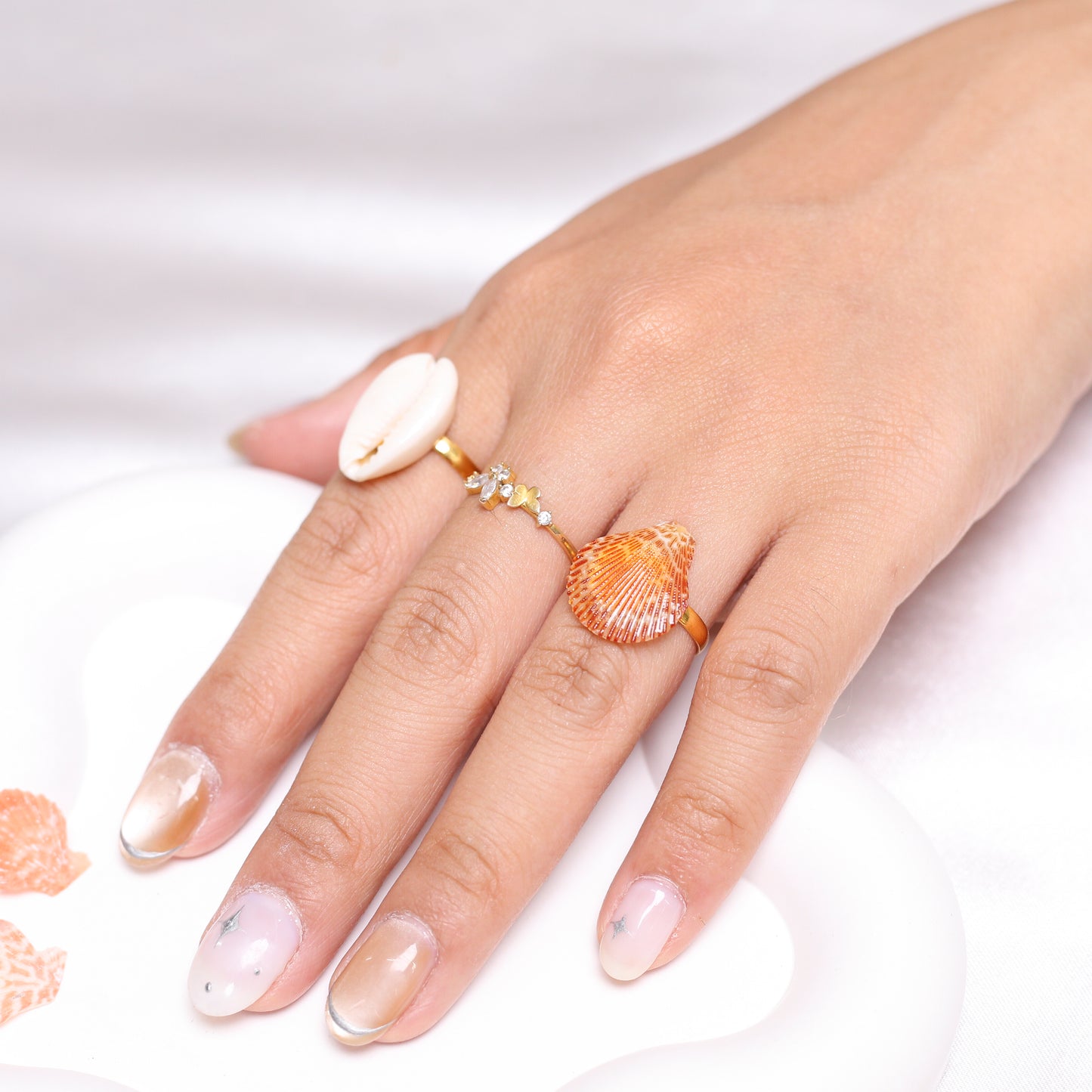 Handmade Shell Ring - Adjustable