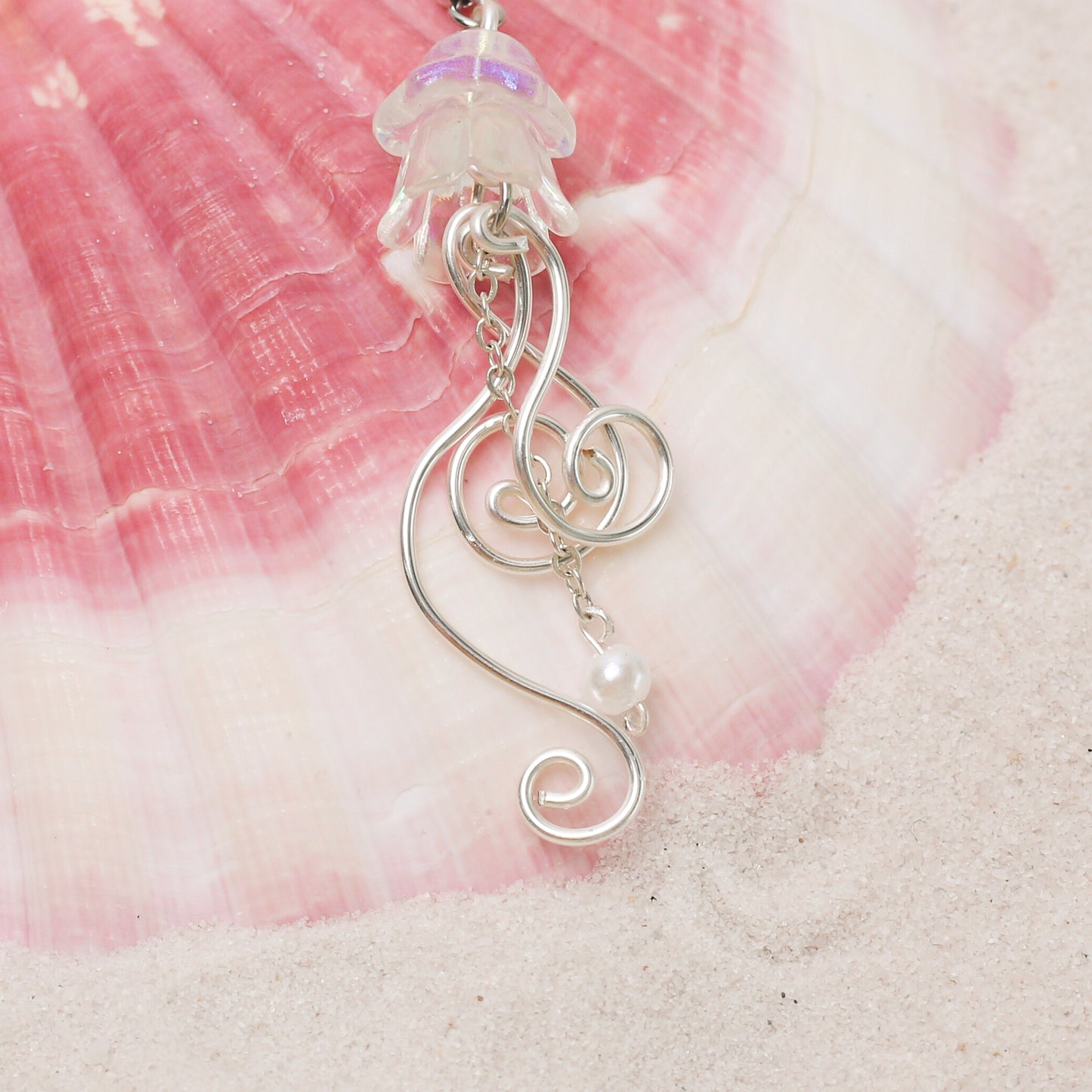 Handmade Jellyfish Earrings – Iridescent Ocean-Inspired Dangles