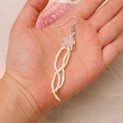 Handmade Jellyfish Earrings – Iridescent Ocean-Inspired Dangles