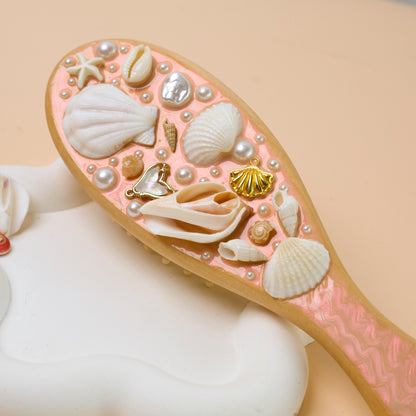 Boho Seashell Hairbrush