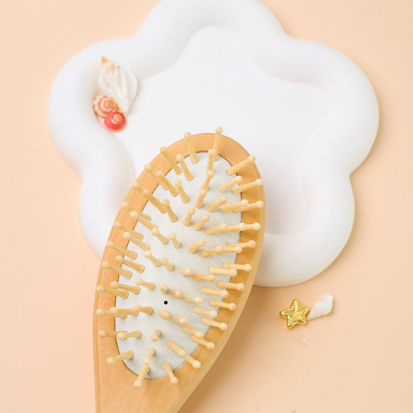 Boho Seashell Hairbrush