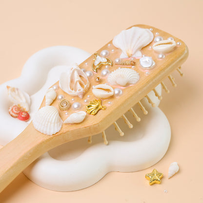 Boho Seashell Hairbrush