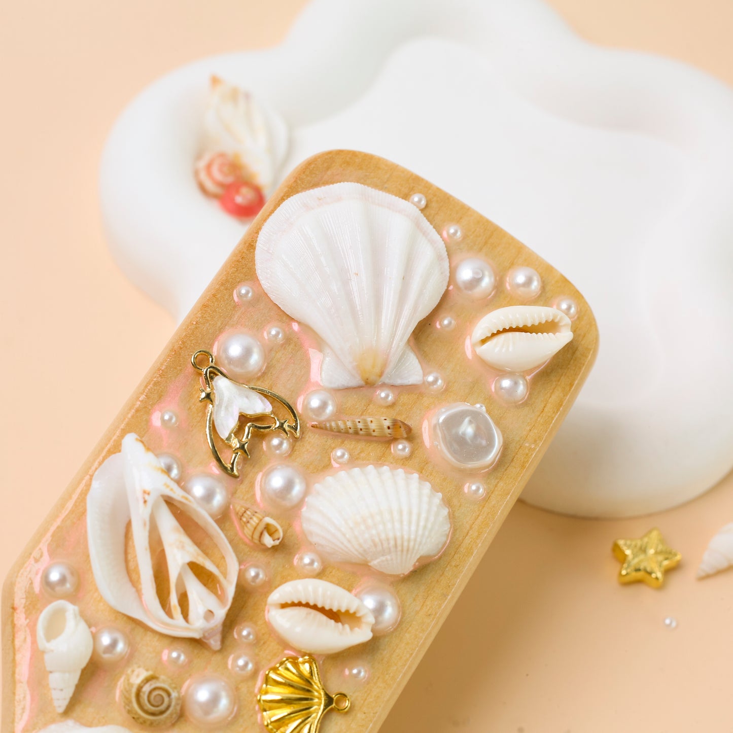 Boho Seashell Hairbrush