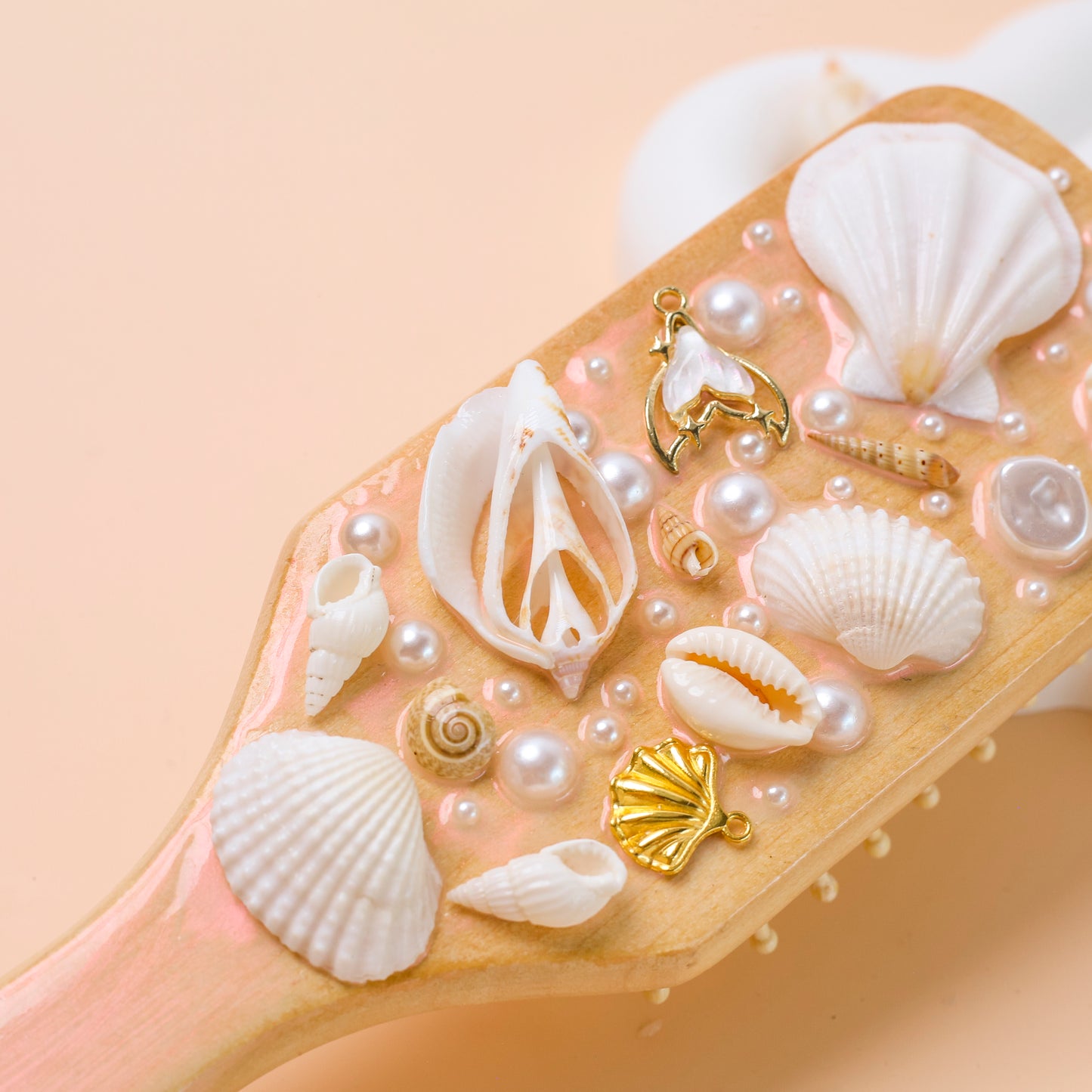 Boho Seashell Hairbrush