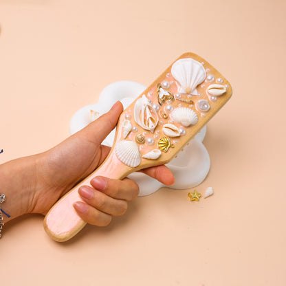 Boho Seashell Hairbrush