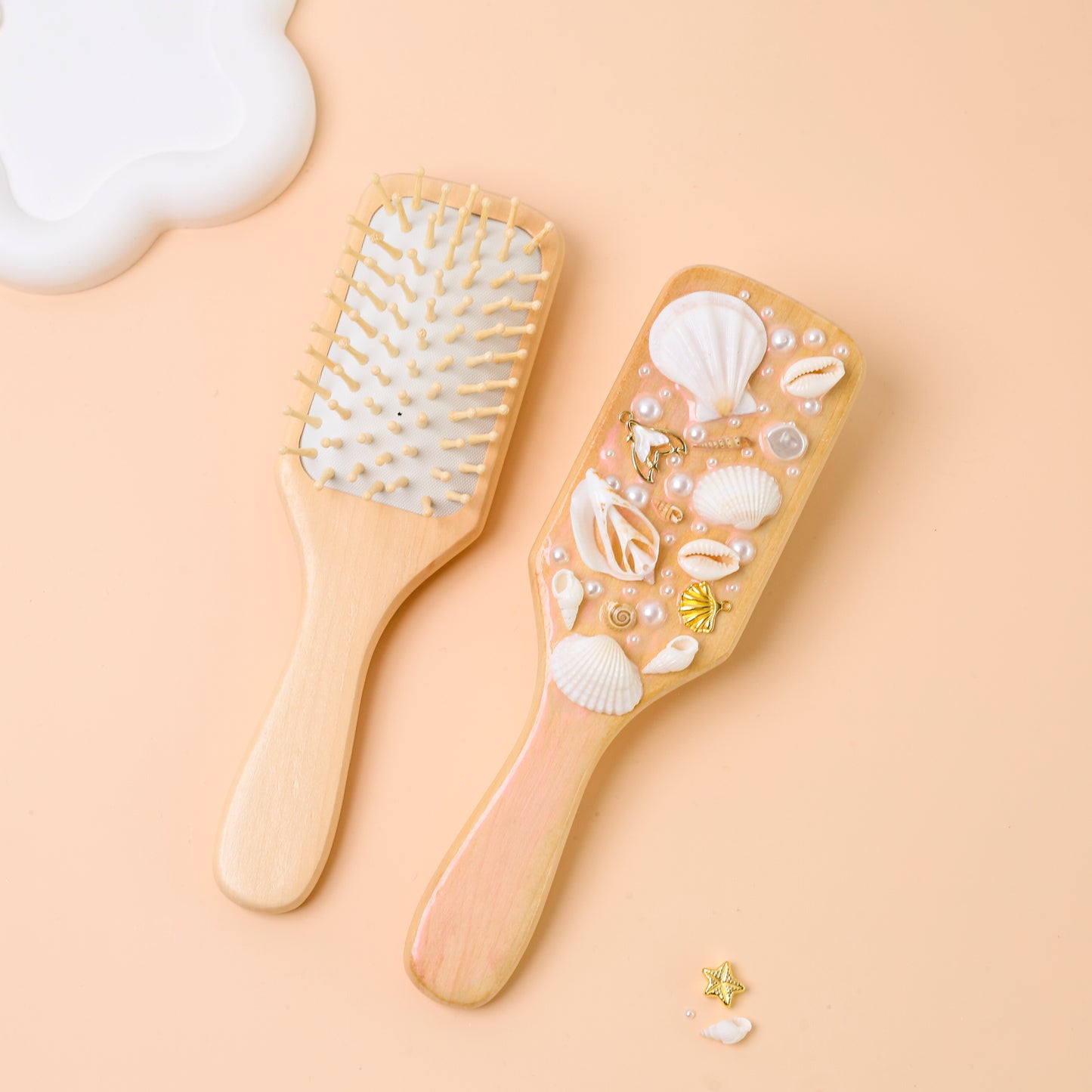 Boho Seashell Hairbrush