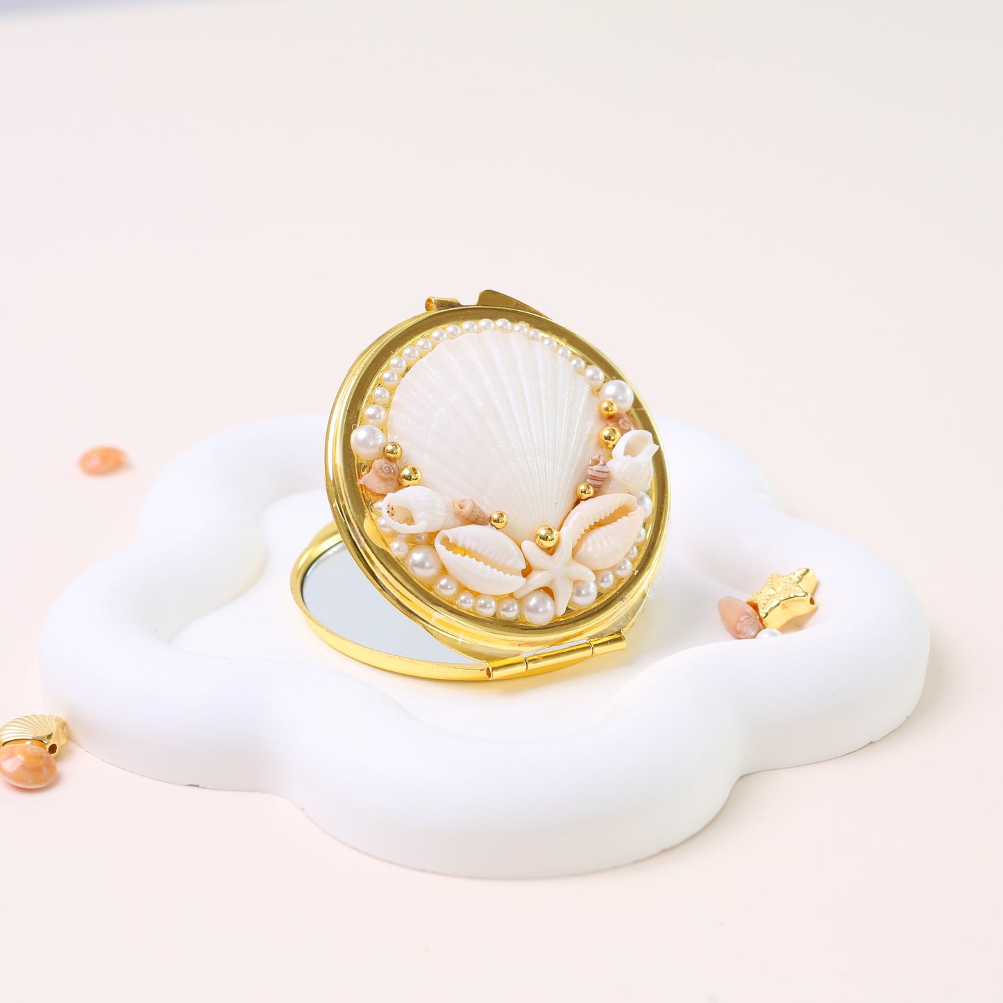 Boho Seashell Compact Mirror