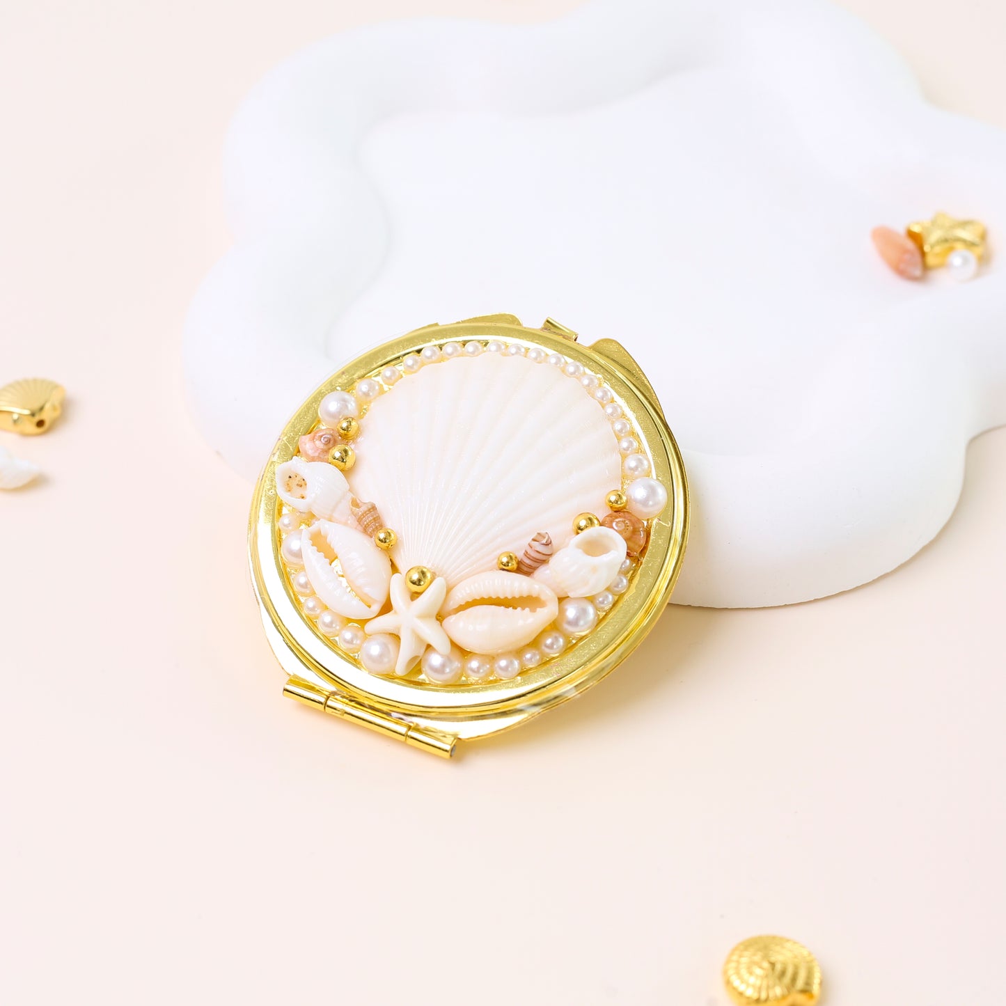 Boho Seashell Compact Mirror