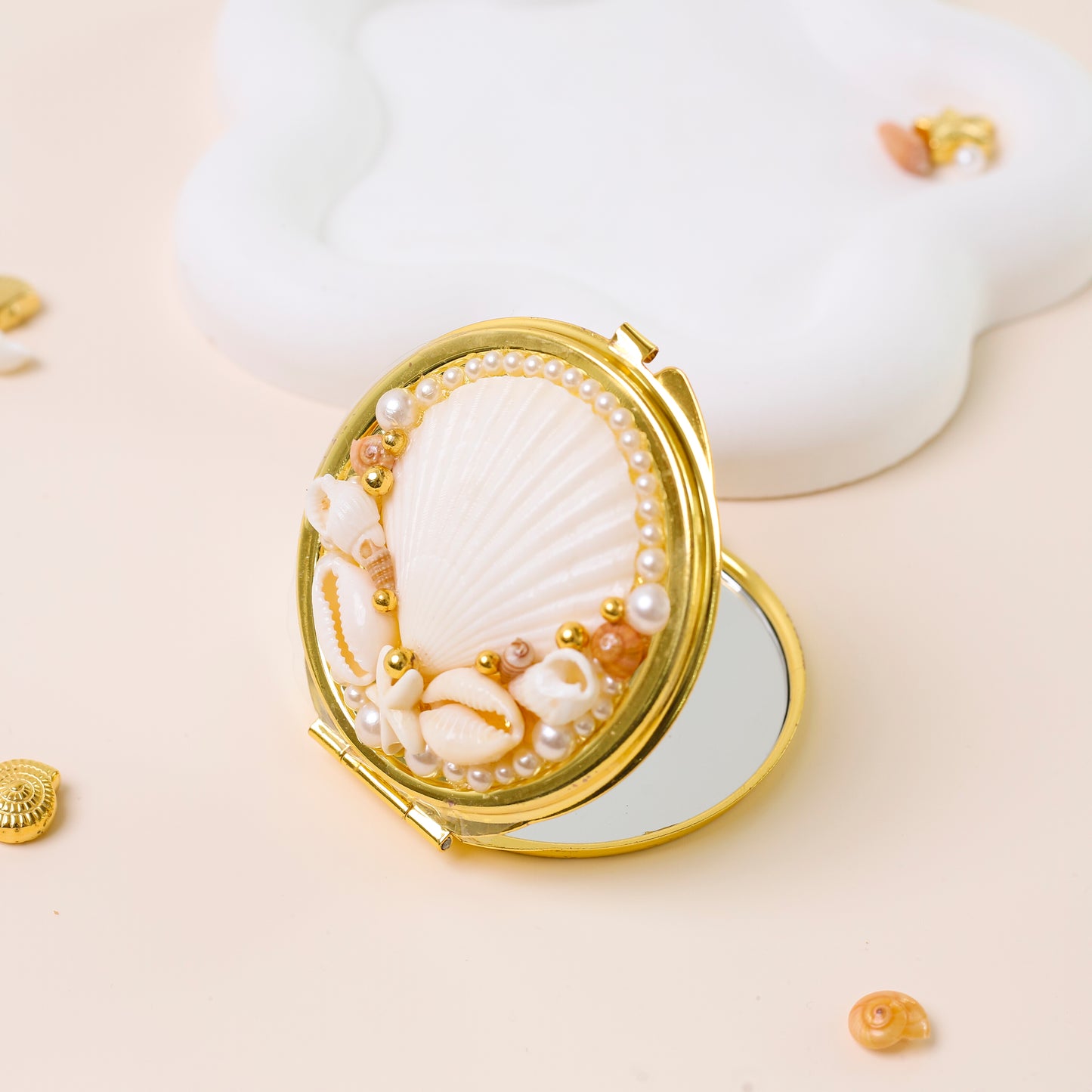 Boho Seashell Compact Mirror