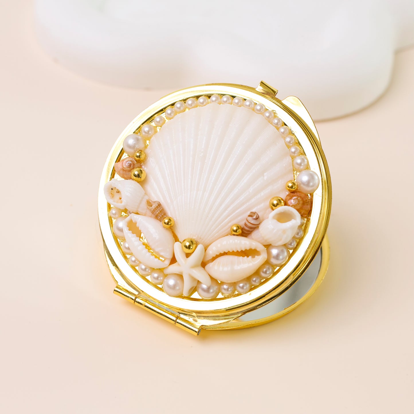 Boho Seashell Compact Mirror