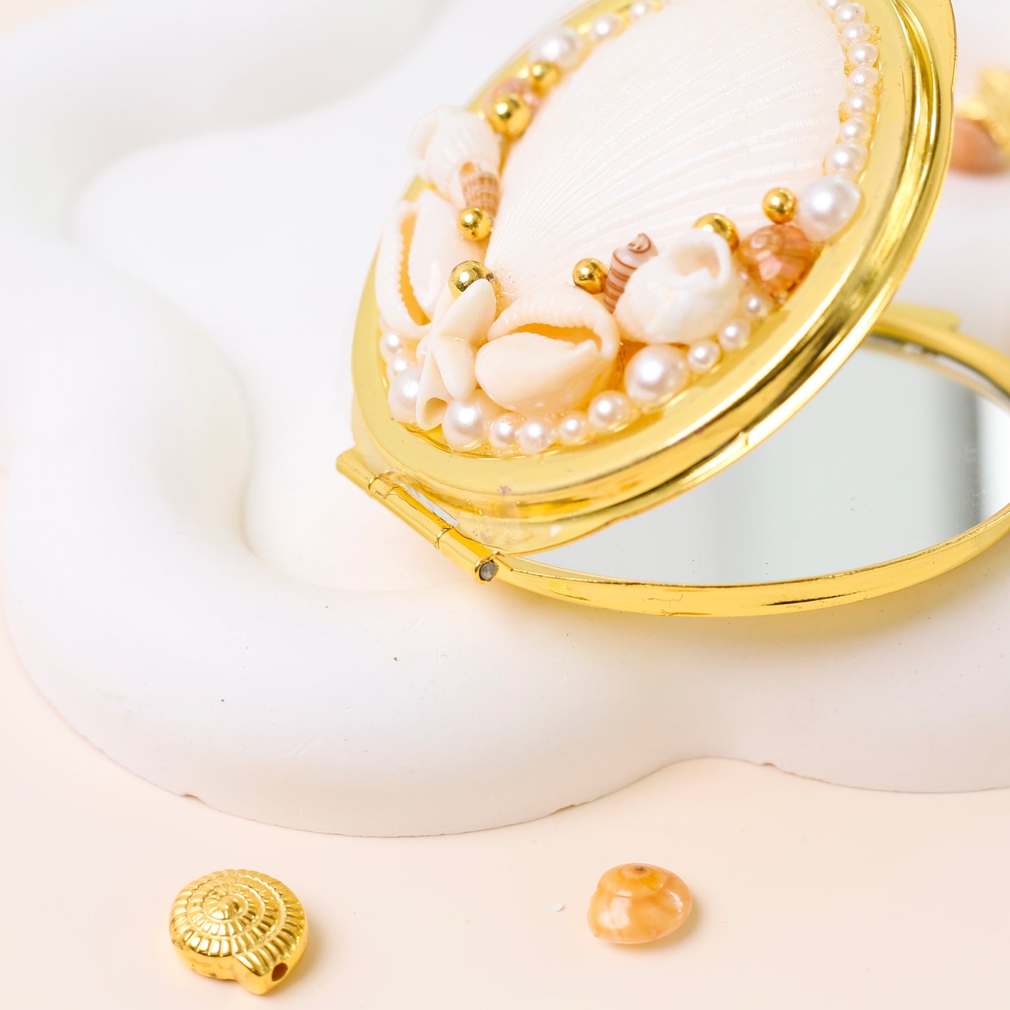 Boho Seashell Compact Mirror