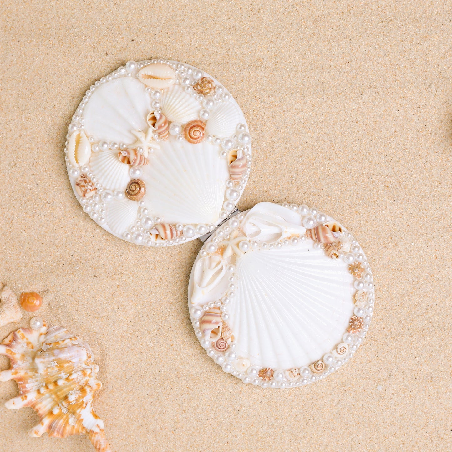 Boho Seashell Pocket Mirror