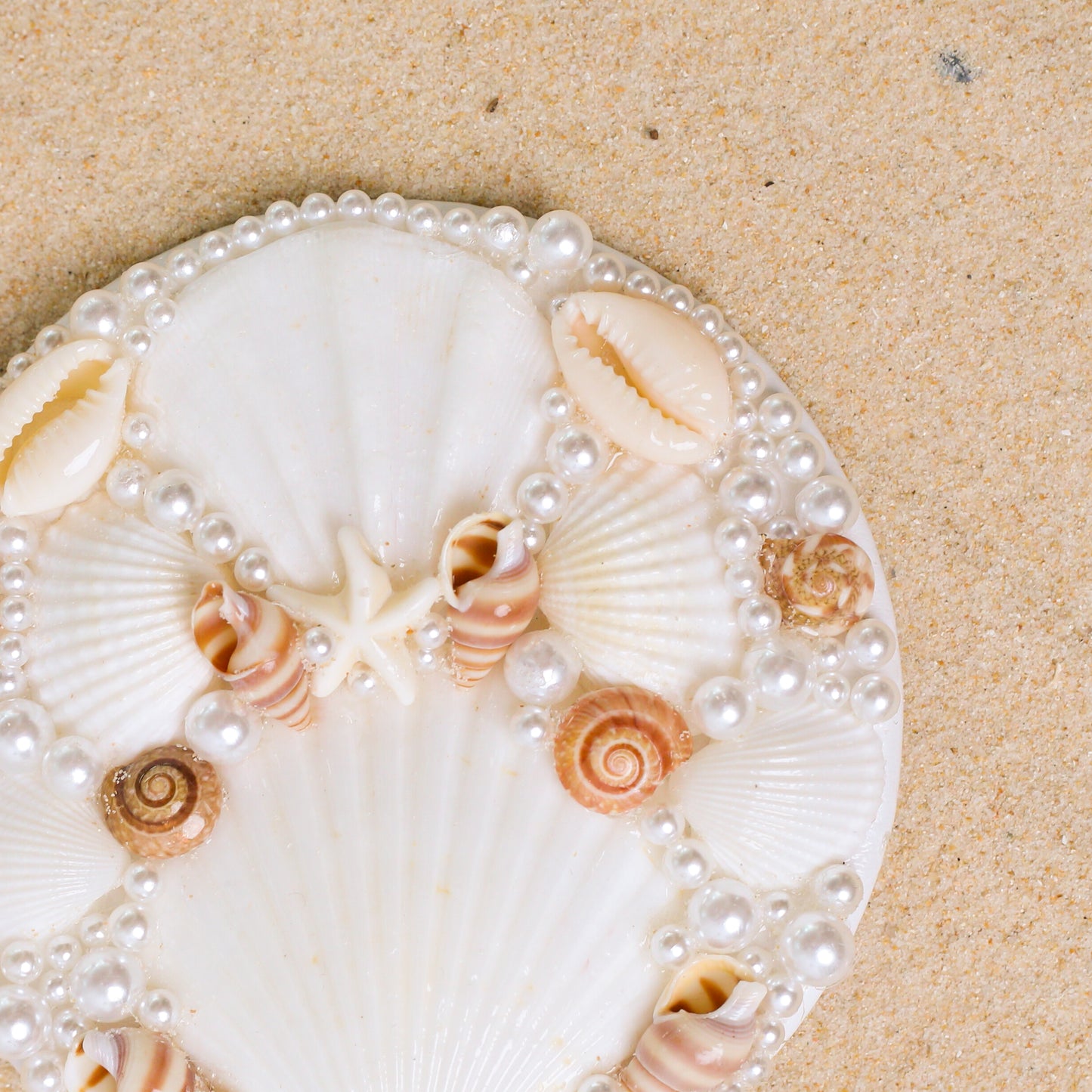 Boho Seashell Pocket Mirror