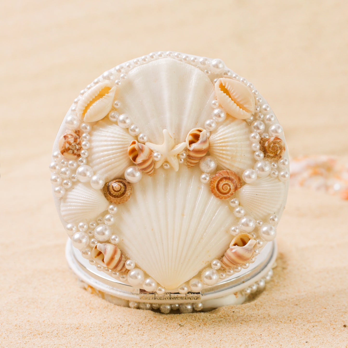 Boho Seashell Pocket Mirror