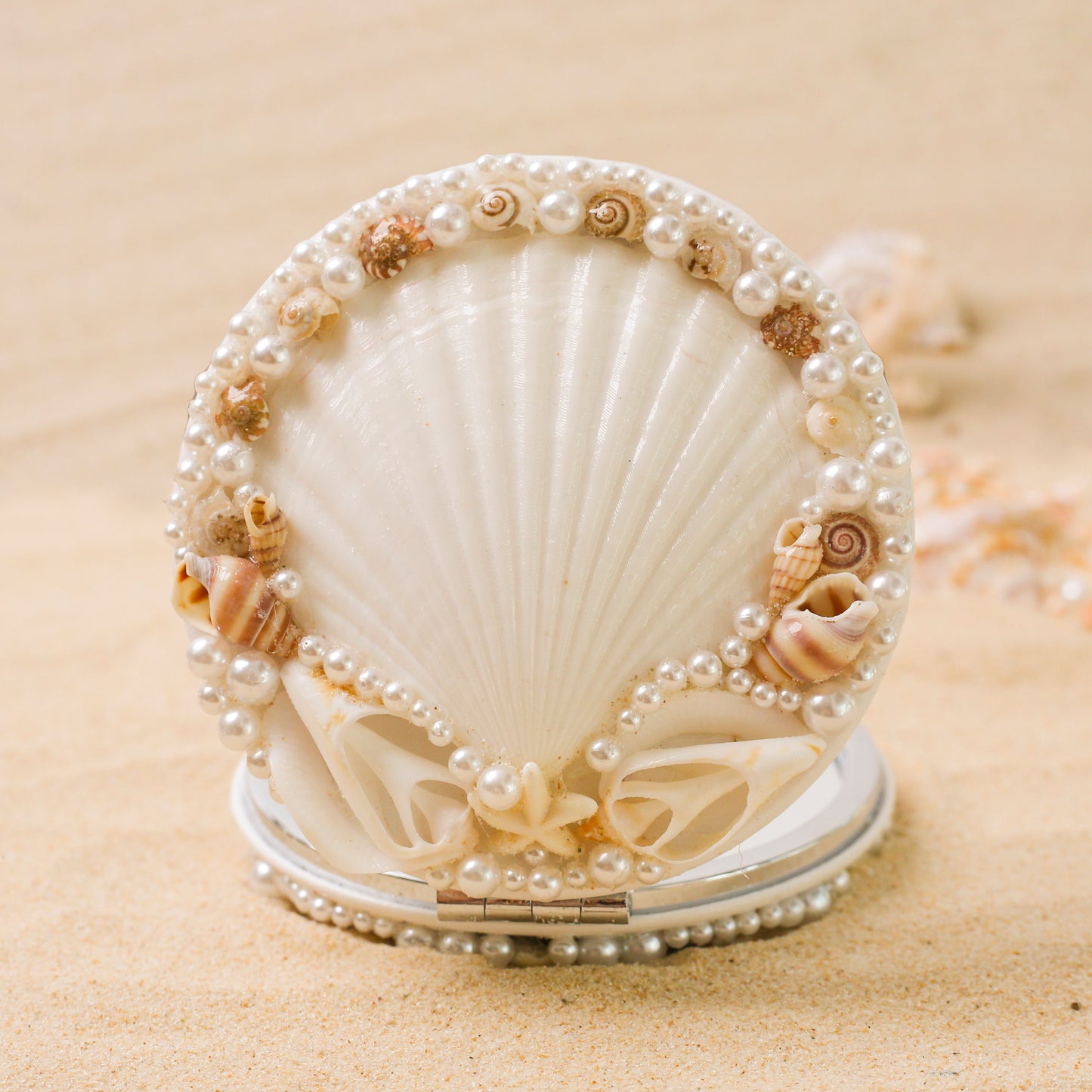 Boho Seashell Pocket Mirror