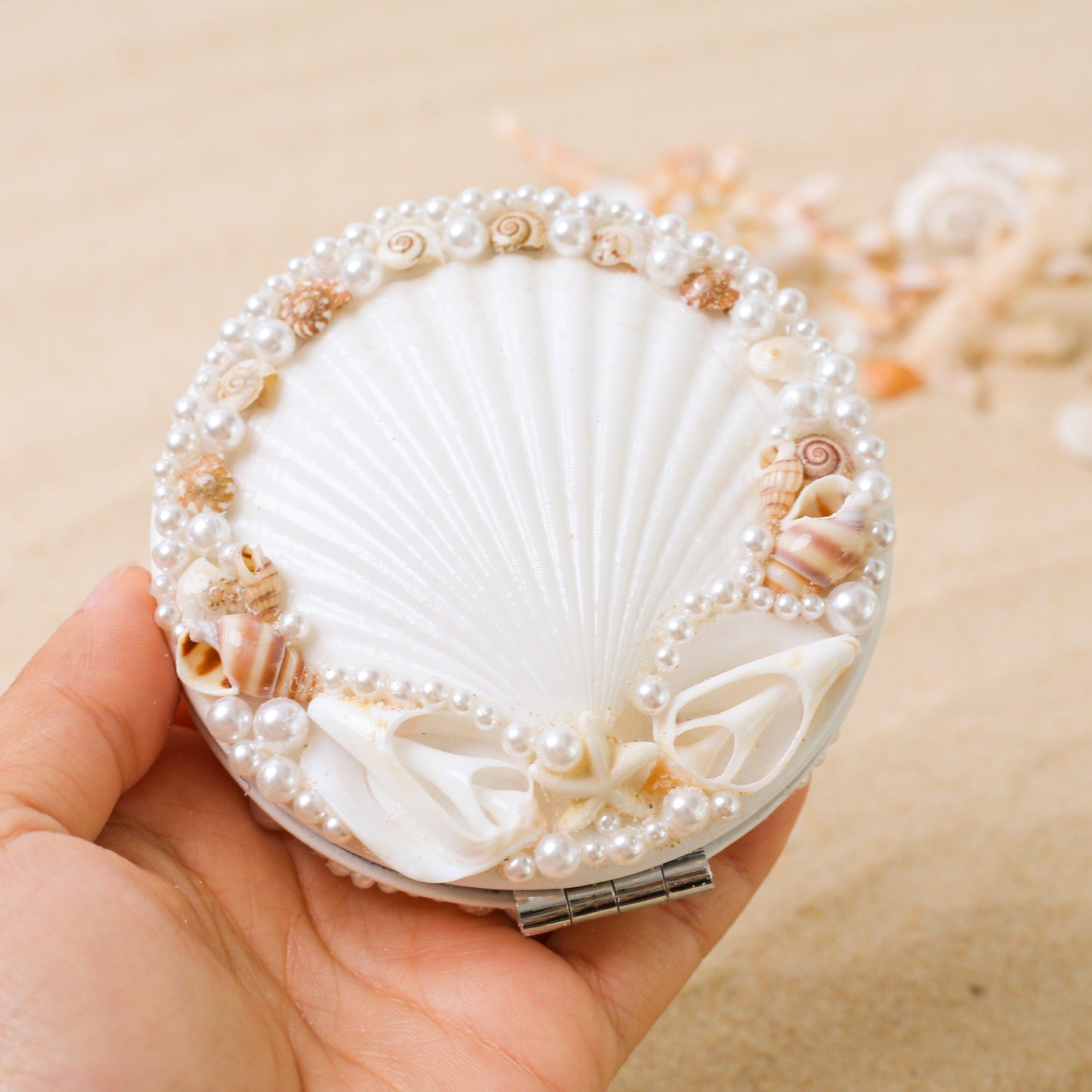 Boho Seashell Pocket Mirror