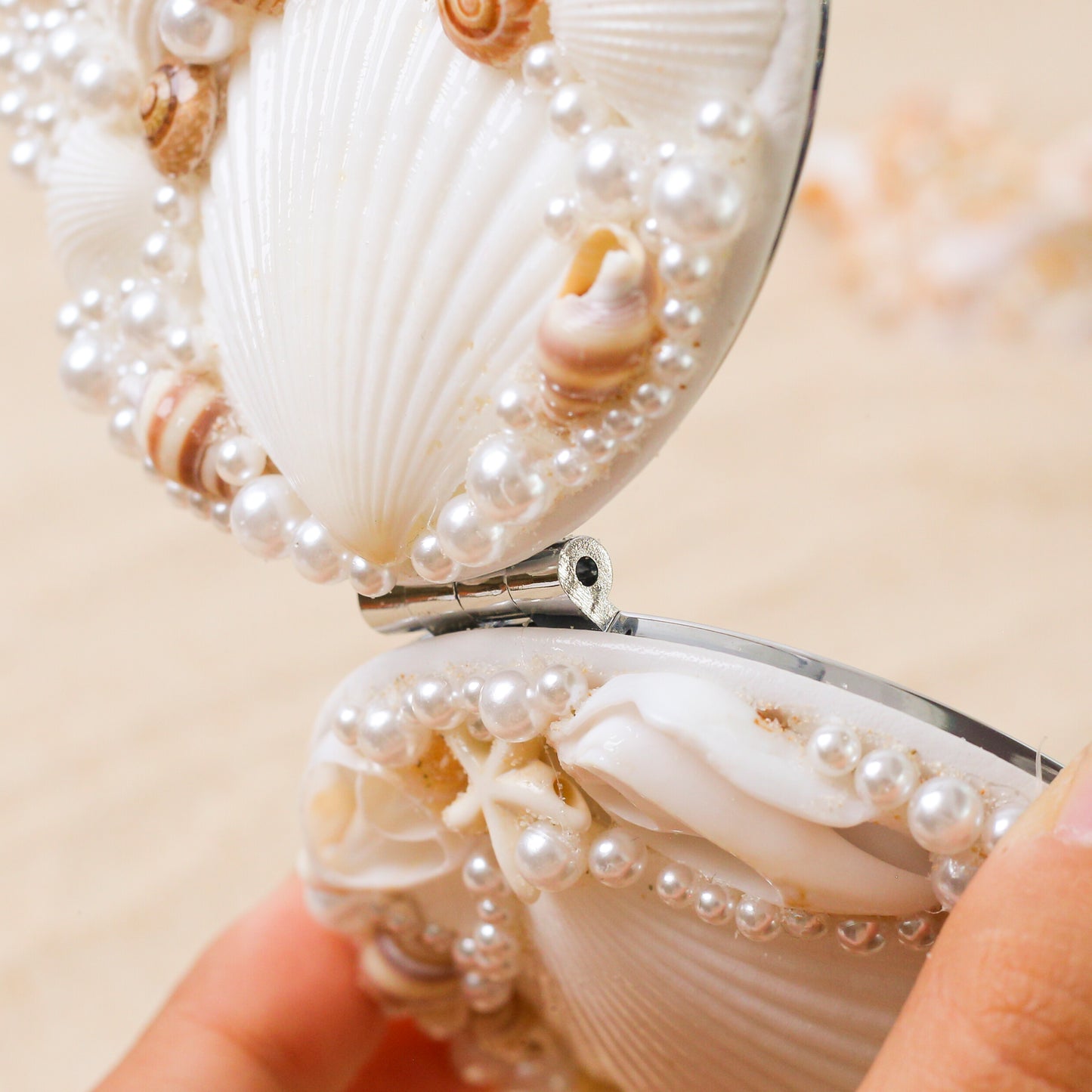 Boho Seashell Pocket Mirror
