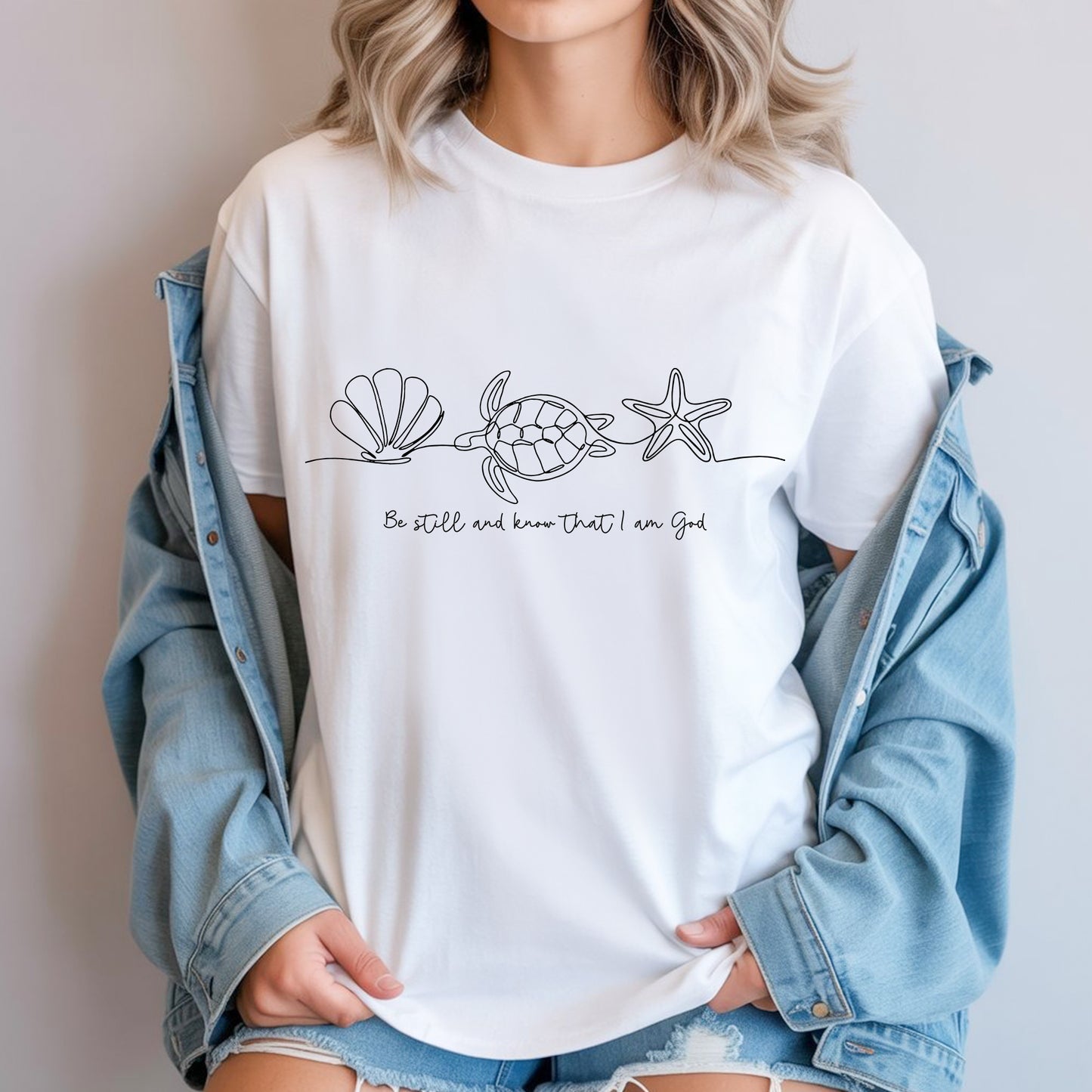 Coastal Shell & Sea Life Graphic T-Shirt