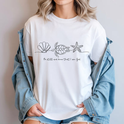 Coastal Shell & Sea Life Graphic T-Shirt