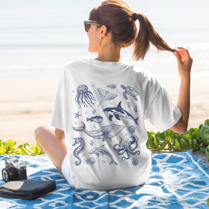 Ocean Life Graphic Tee – Sea Creatures Unisex T-Shirt / Marine Art Shirt / Beach Vibes Tee