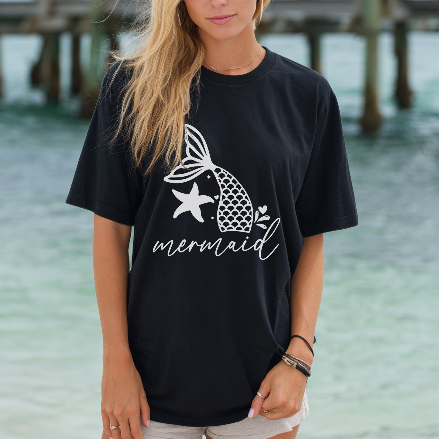 Boho Mermaid Tail T-Shirt - Daily Wear Coastal Style Shirt