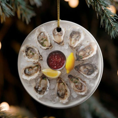 Coastal Oyster Plate Ornament