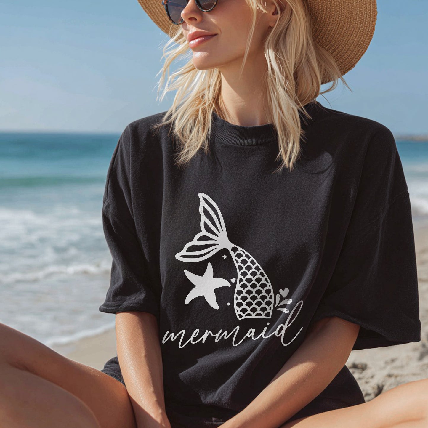 Boho Mermaid Tail T-Shirt - Daily Wear Coastal Style Shirt