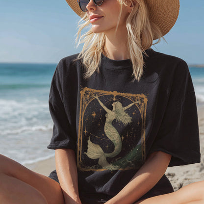 Mermaid Graphic T-Shirt – Vintage Boho Tee for Everyday & Beach Style