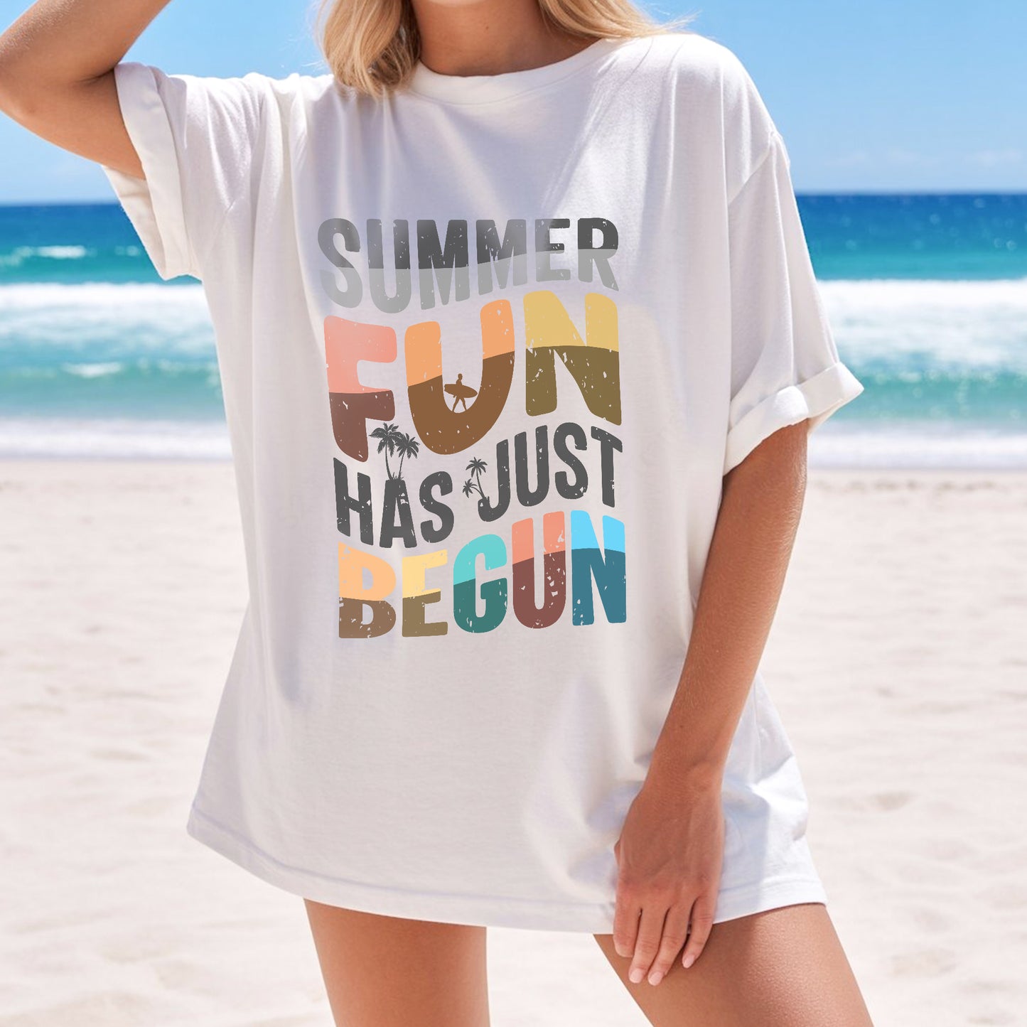 Summer Fun Has Just Begun Graphic Tee – Casual Everyday Beachwear T-Shirt