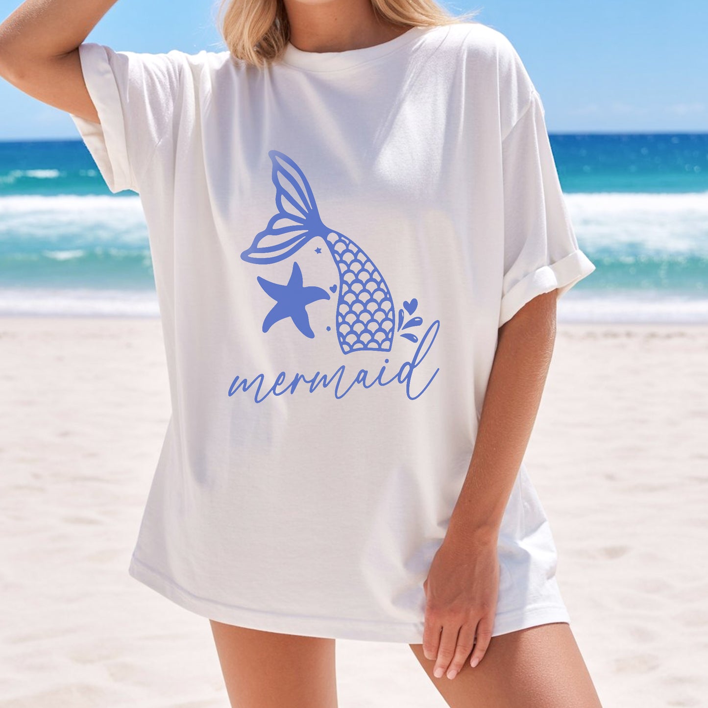 Boho Mermaid Tail T-Shirt - Daily Wear Coastal Style Shirt