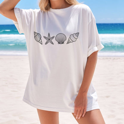 Boho Seashell T-Shirt – Starfish Graphic Tee