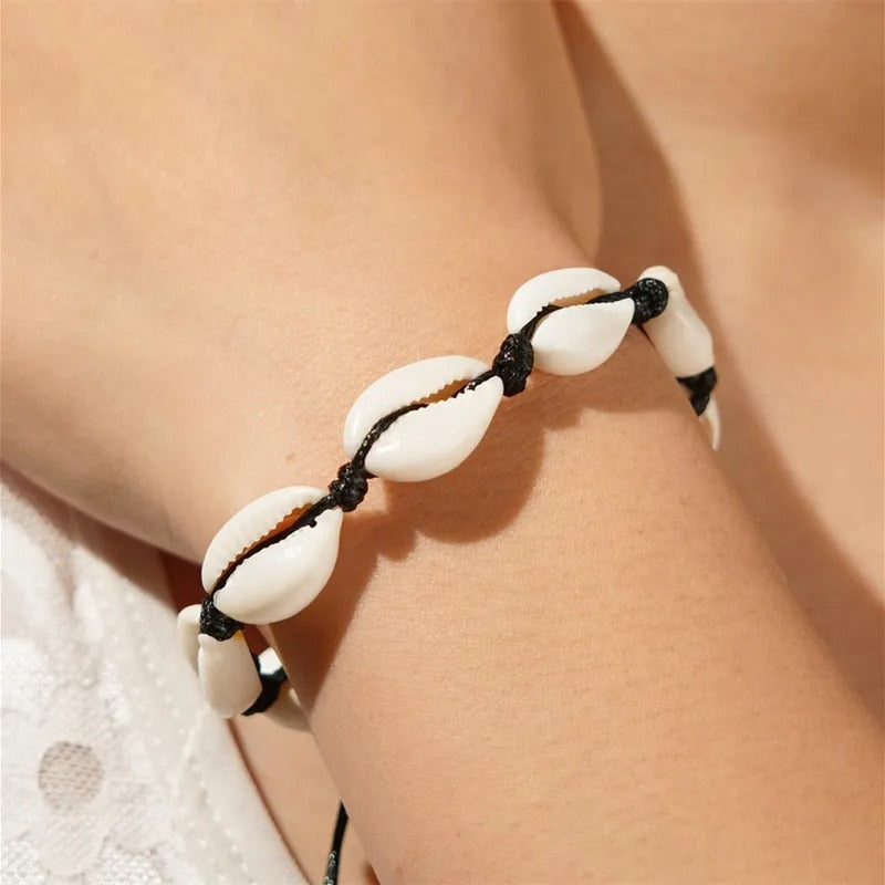 Handmade Cowrie Shell Adjustable Bracelet – Multiple Colors